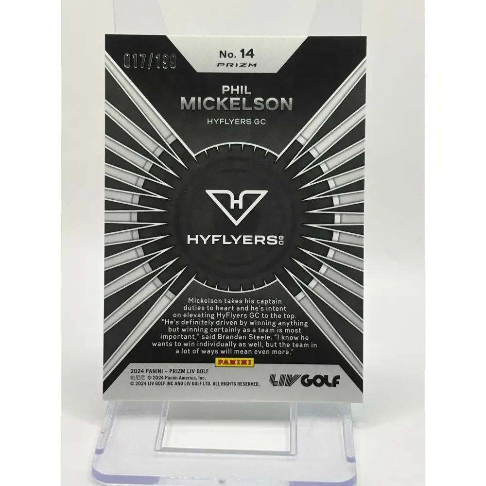 2024 Panini Prizm Liv Golf Phil Mickelson Dominance Teal Prizm Refractor 17/199